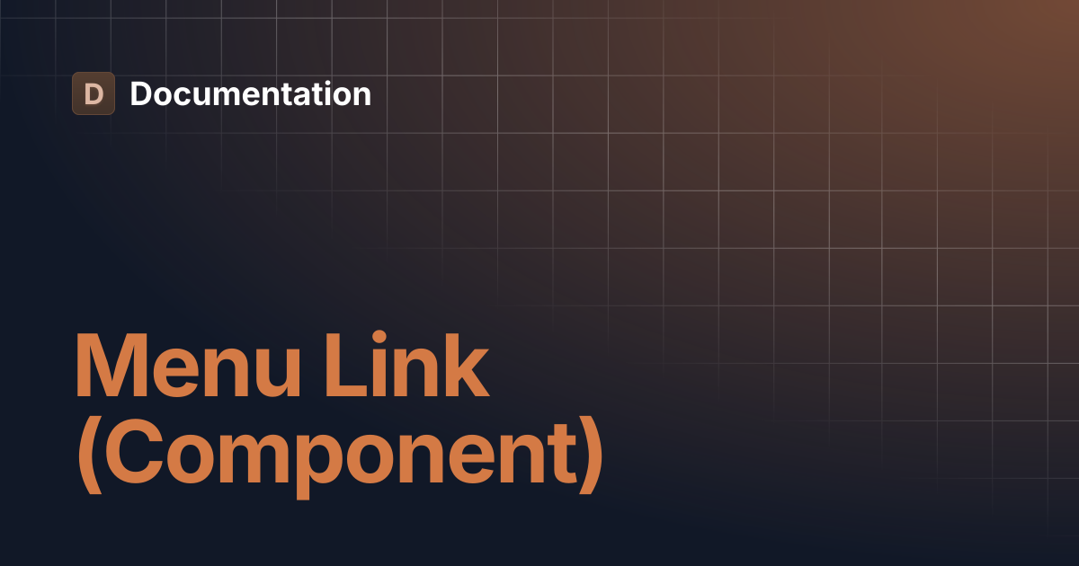 Menu Link (Component) | Documentation